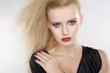 Young Pretty Woman With Beautiful Blond Hairs Stock Image