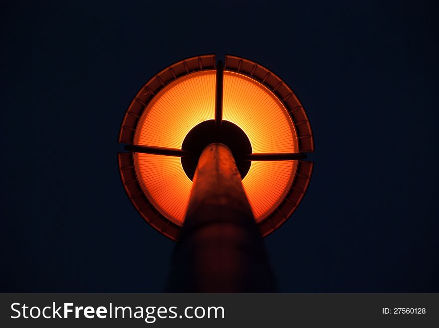 Street lamp in the night dark
