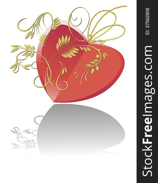 The stylized image of the heart for greeting card Valentine's Day. The stylized image of the heart for greeting card Valentine's Day