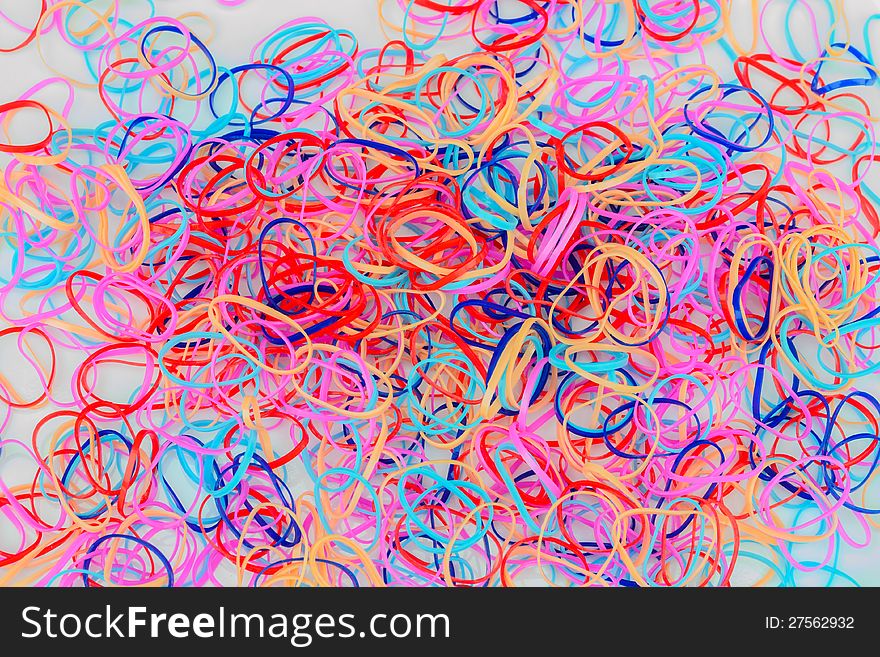 A heap of colourful rubber band