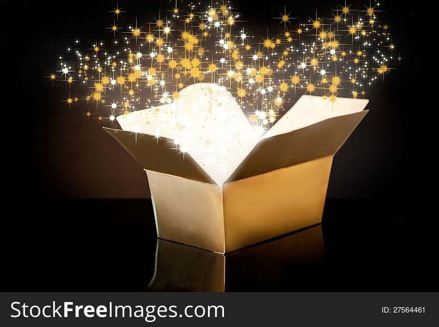 Shiny Gold Christmas Box