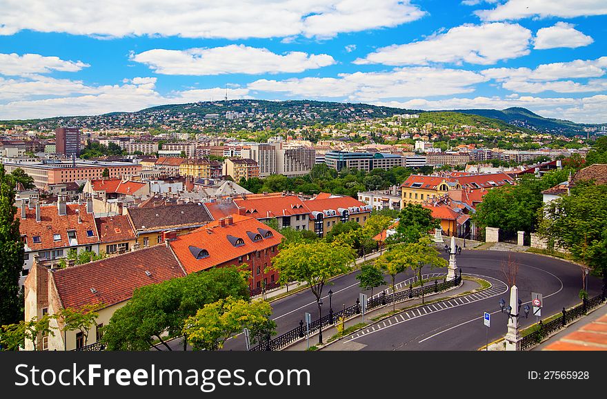 Beautiful view of a residential district of Budapest, Hungary. Beautiful view of a residential district of Budapest, Hungary