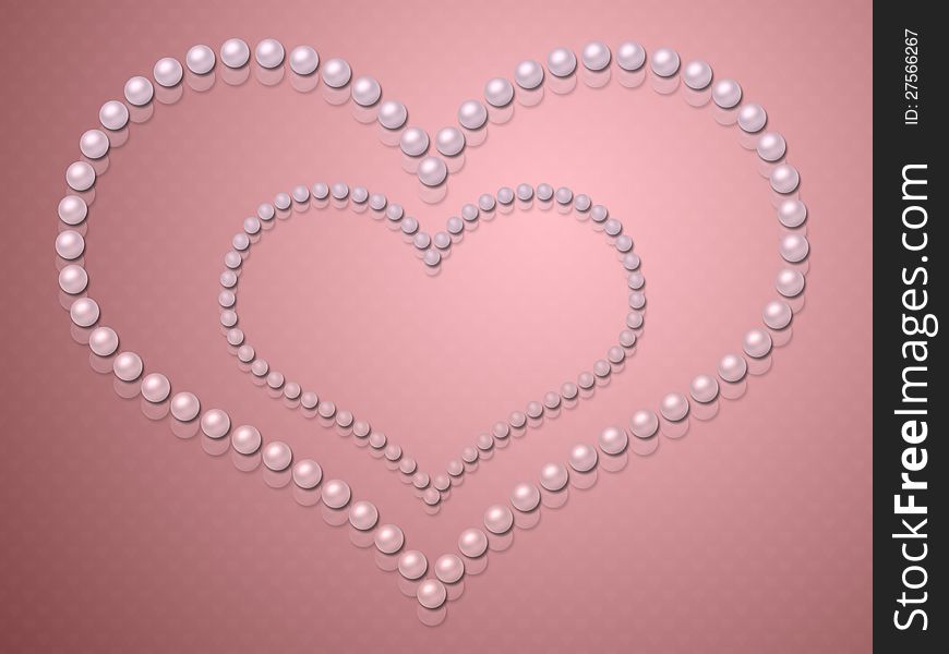 Heart shape made from pearls