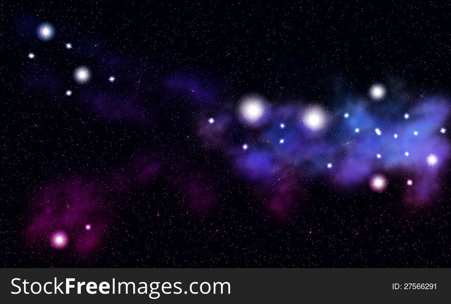 Abstract illustration of rich star forming nebula, space clouds. Abstract illustration of rich star forming nebula, space clouds.