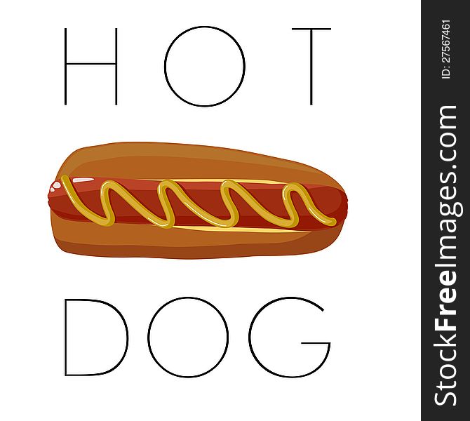 Hot Dog Illustration.