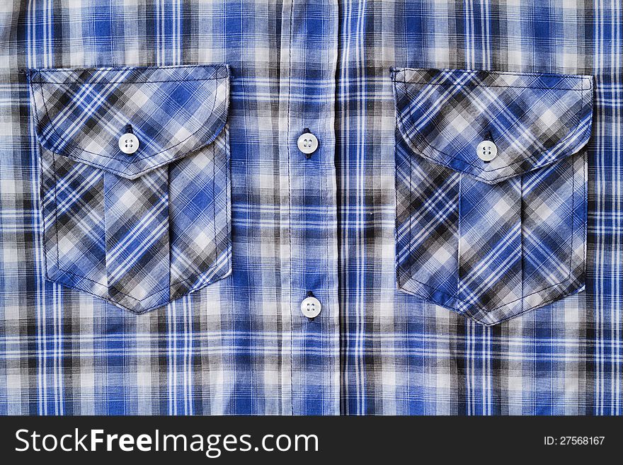 Blue Tartan Plaid Pocket