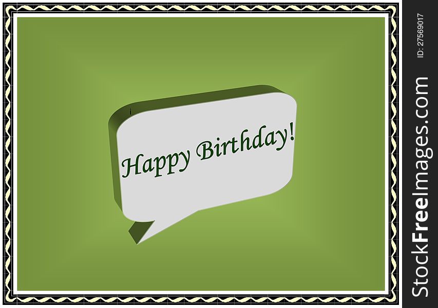 Happy birthday card on green background