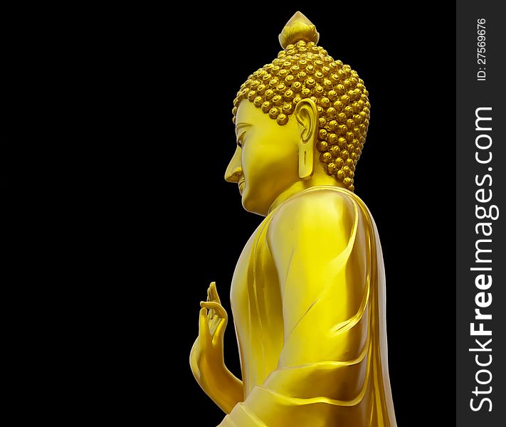 Isolate Golden Buddha.