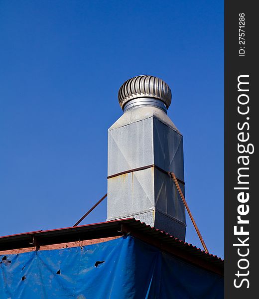 Air ventilation chimney with blue sky