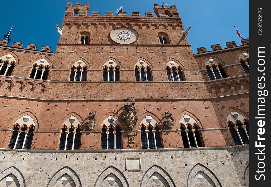 View of City Hall of Siena,. View of City Hall of Siena,