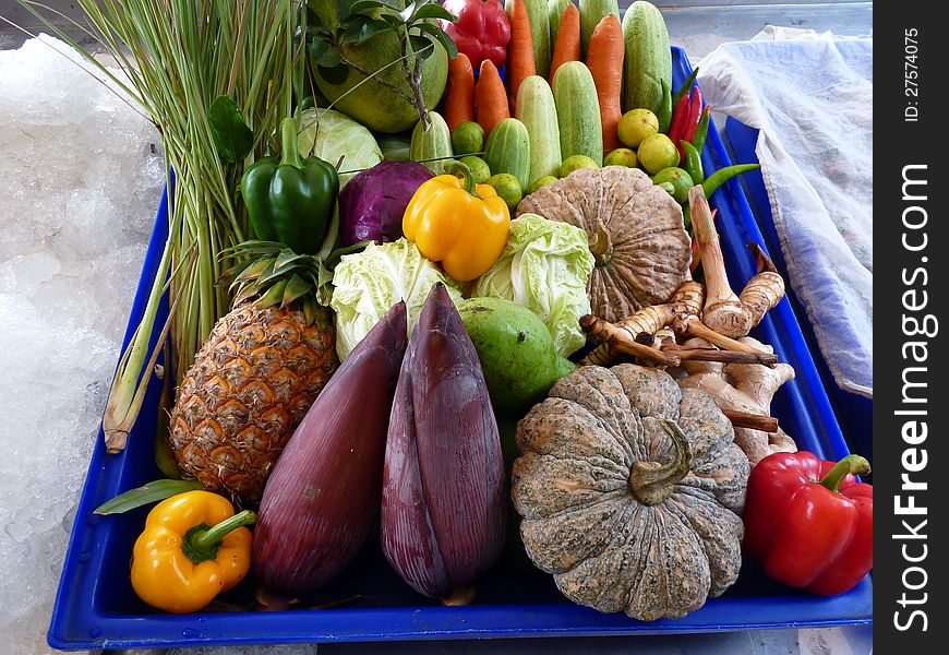 Assorted fresh fruits and vegetables