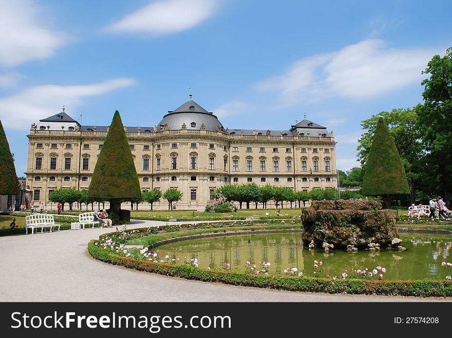 Castle residenz wÃ¼rzburg with palace garden