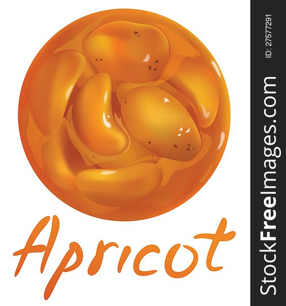 Vector illustration of apricot jam