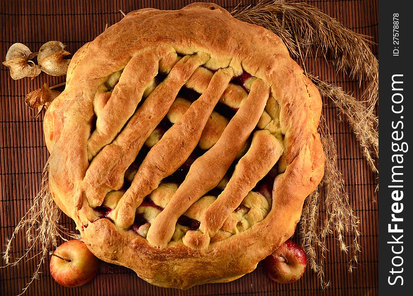 Home pie with berries and apples. Home pie with berries and apples