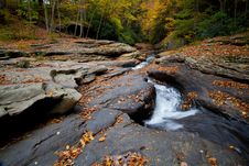 Autumn Forest Rocks Creek In The Woods Royalty Free Stock Photo