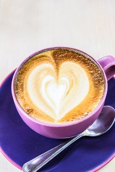 Cappuccino Coffee With Heart Drawing In Blue Cup Royalty Free Stock Photo Cappuccino Coffee With Heart Drawing In Blue Cup Royalty Free Stock Photo