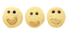Set Of Smiling Cookies Isolated Royalty Free Stock Photo