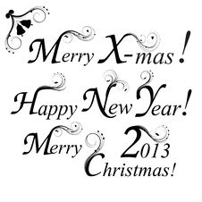Merry Christmas, Happy New Year Royalty Free Stock Image