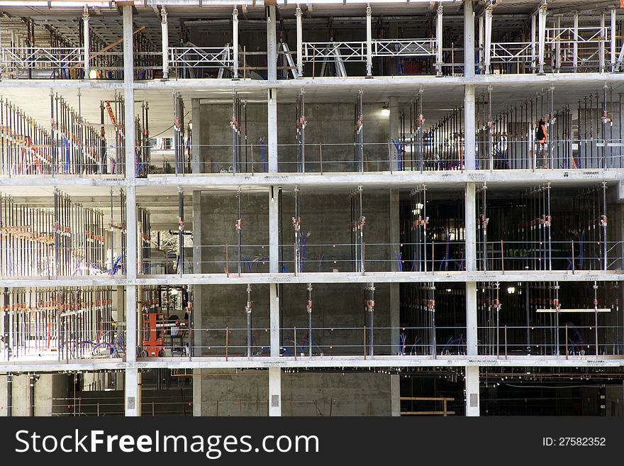 A construction site in downtown Seattle. A lot of new constructions are the signs of economic recovery.