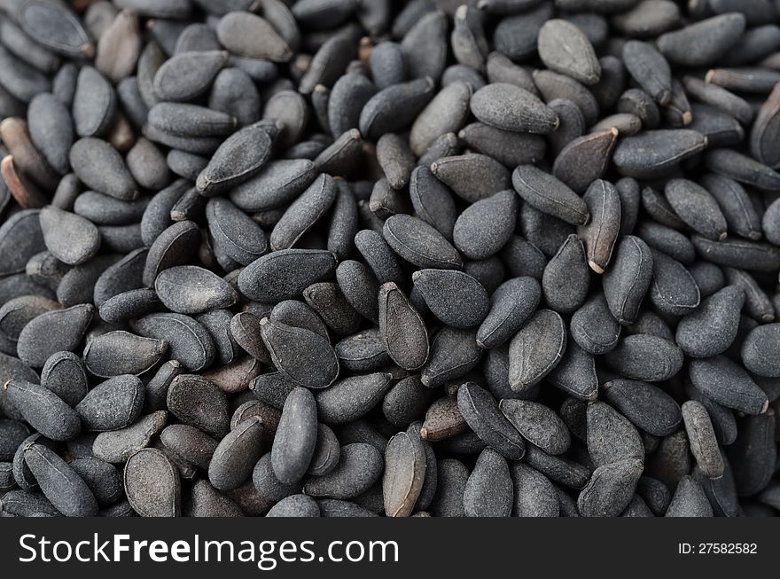 Black sesame seeds close-up