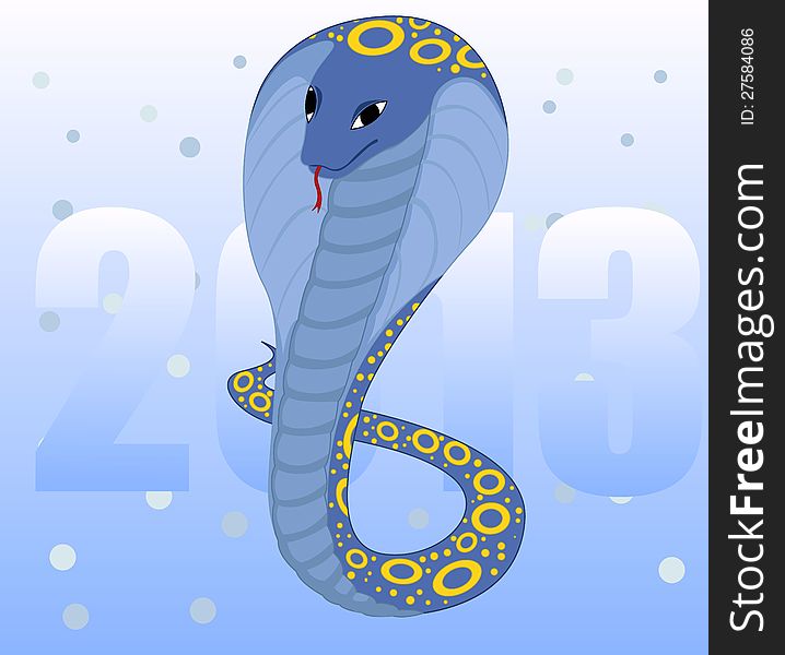 Vector background with blue cobra. Vector background with blue cobra