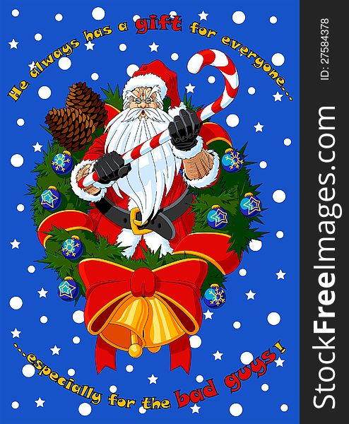 Christmas Card With Santa Claus