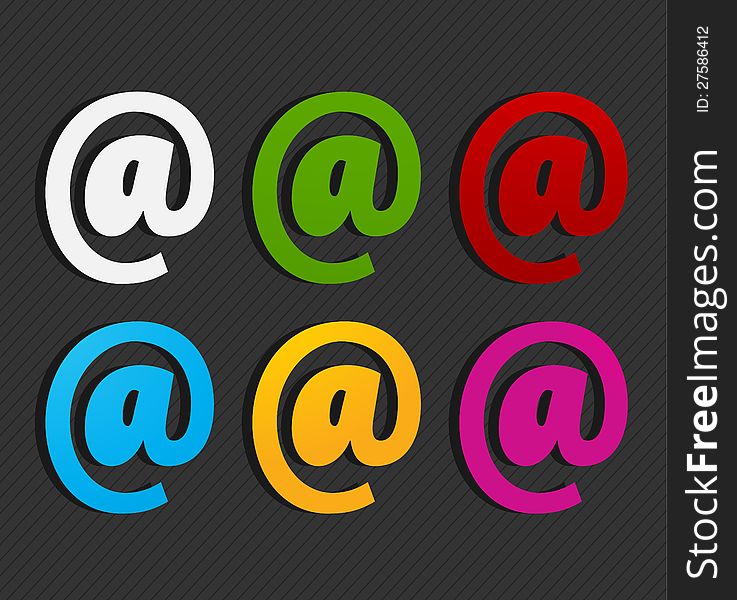Colorful email labels concept abstract background