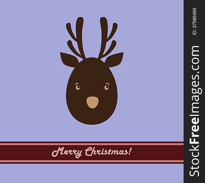Christmas card with  abstract deer