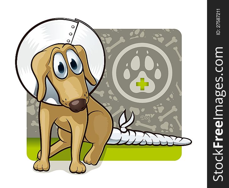 Cute illustration of first veterinary assistance dog. Cute illustration of first veterinary assistance dog