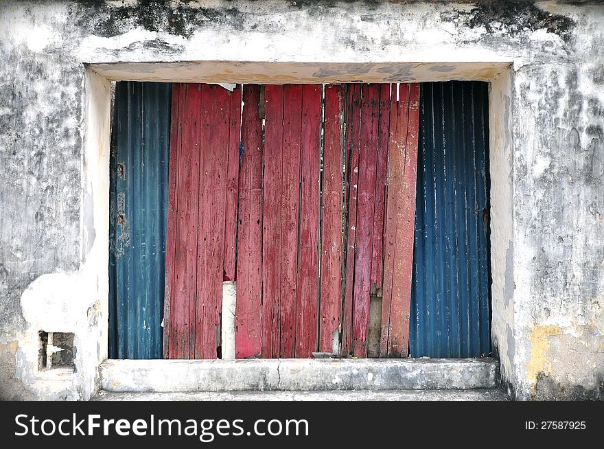 Old zinc and wood background at Coloane Island, Macau