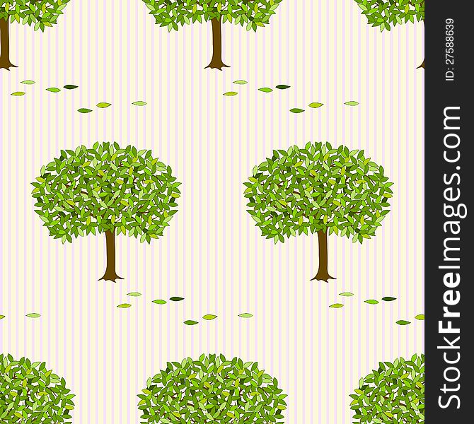 Vector illustration seamless background with trees. Vector illustration seamless background with trees.