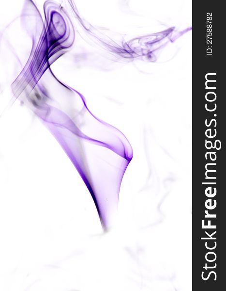 Purple smoke on white background