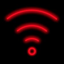 Wi Fi Signal Red Neon Icon Stock Images