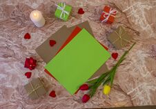 Flat Lay With Copy Space For The Wedding, Birthday, Party Or Other Celebration Royalty Free Stock Photos Flat Lay With Copy Space For The Wedding, Birthday, Party Or Other Celebration Royalty Free Stock Photos