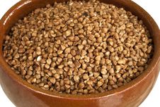 Buckwheat In Ceramic Bowl Stock Photography Buckwheat In Ceramic Bowl Stock Photography