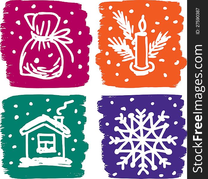 Vector image of a different christmas symbols. Vector image of a different christmas symbols.