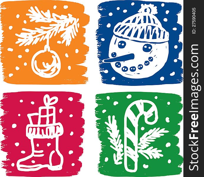 Vector image of a different christmas symbols. Vector image of a different christmas symbols.