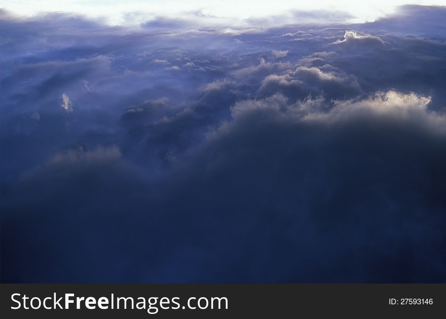 Aerial photo of stormy clouds from above. Aerial photo of stormy clouds from above.