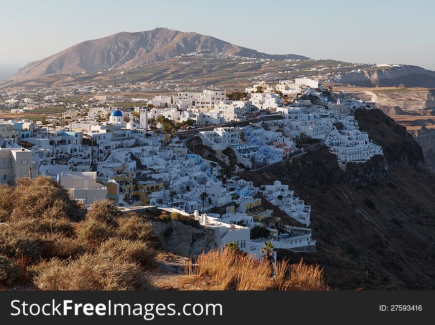 Santorini S Unique View At Sunrise. Greece.