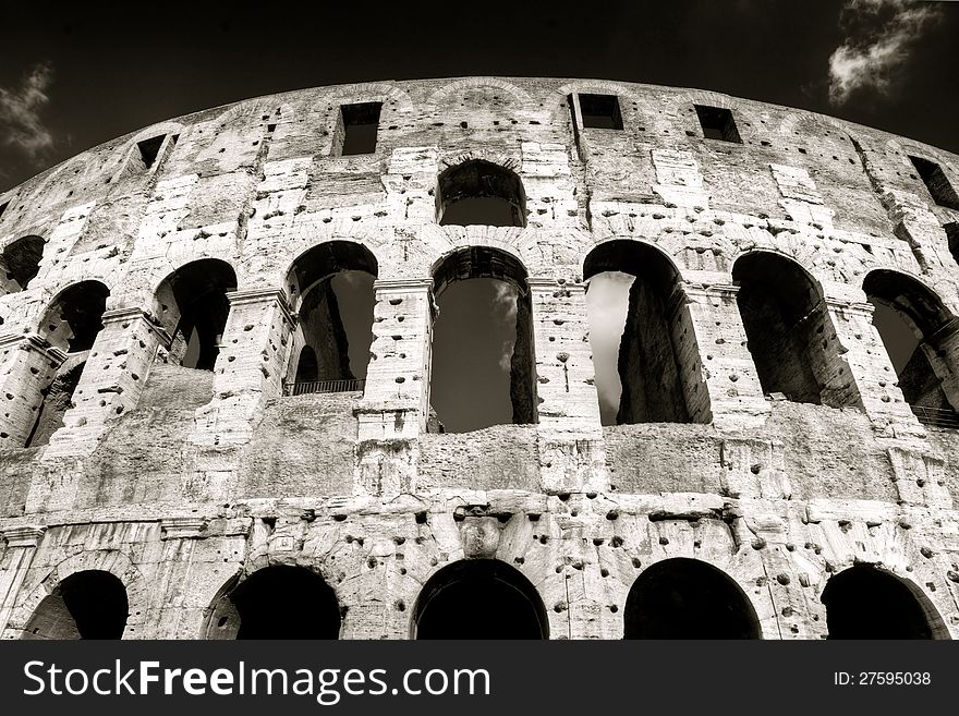 Ruin of Colosseum in Rome, Italy