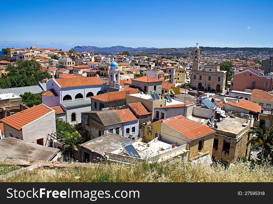 Panoramic view of Chania city. Crete island. Greece.