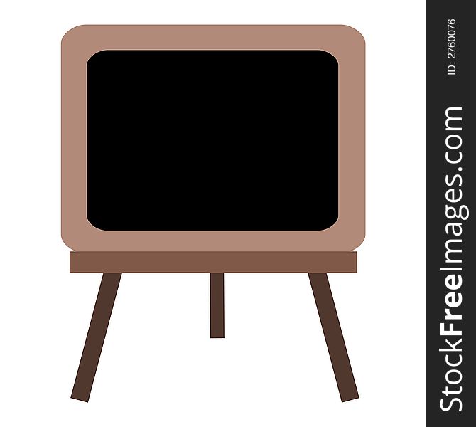 Illustration of a chalkboard with stand. Illustration of a chalkboard with stand