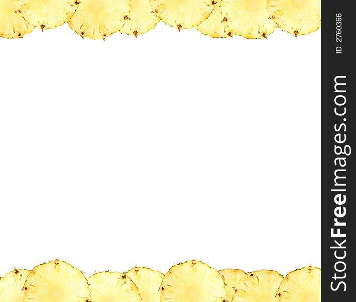 Frame made from pineapples with blank space for your text. Frame made from pineapples with blank space for your text.