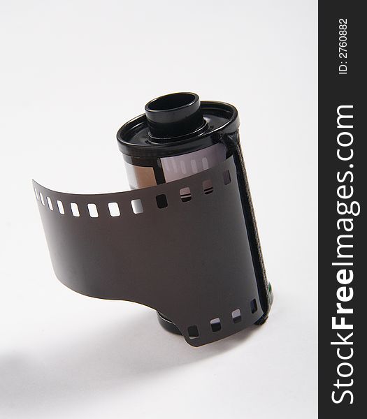 Film cartridge on white background. Film cartridge on white background