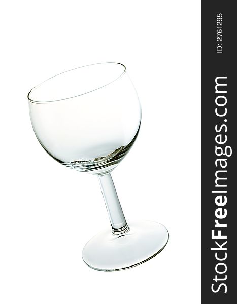 Glass on a white background