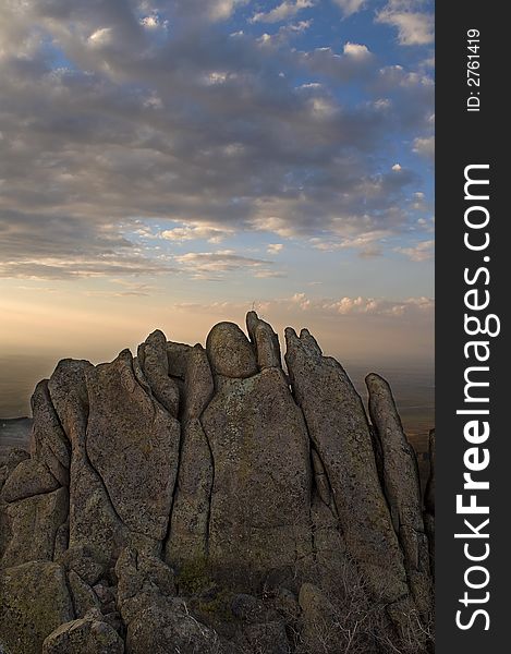 Stones with dramatic sky in Bulgaria