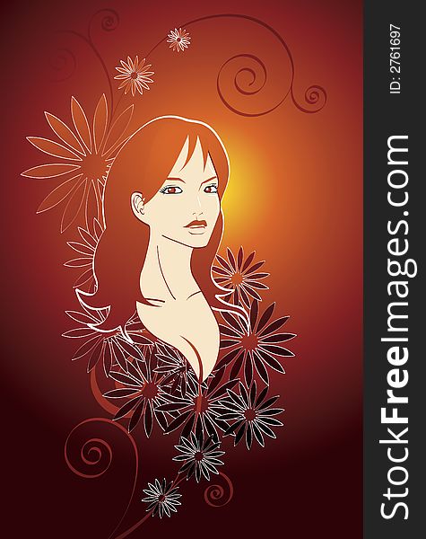 Grunge floral  illustration background. Grunge floral  illustration background