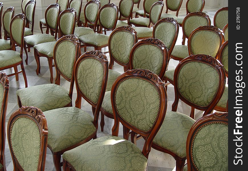 Furniture royal antique. green background