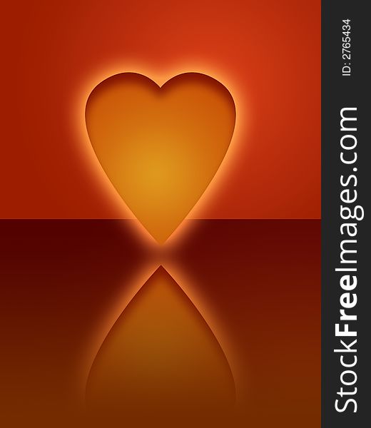 Orange glowing heart ready to love you. Orange glowing heart ready to love you.