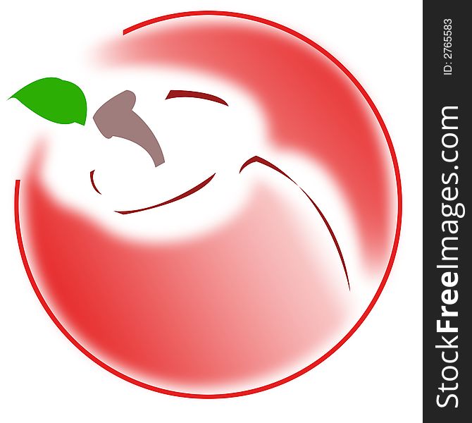 A fresh logo of an apple. A fresh logo of an apple